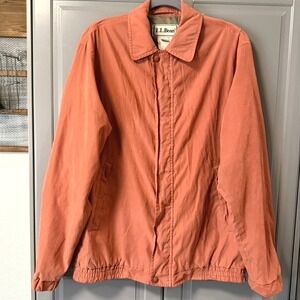 L.L.Bean Vintage Men's Tall Lightweight Harrington Style Zip Jacket,Orange,M